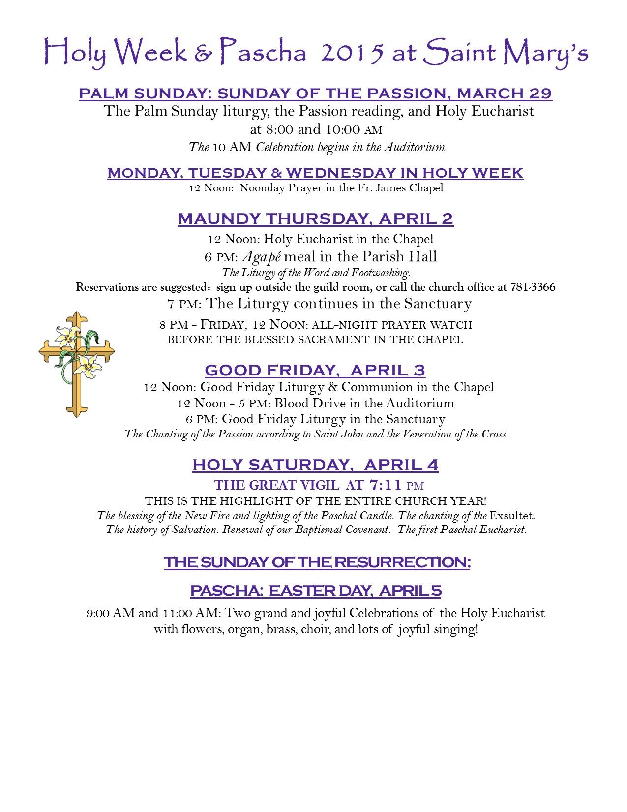 Holy Week 15  flyer